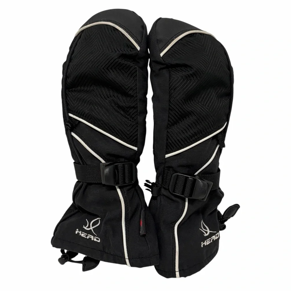 Head Black White Winter Snow Ski Waterproof Mittens - New - Women’s Small